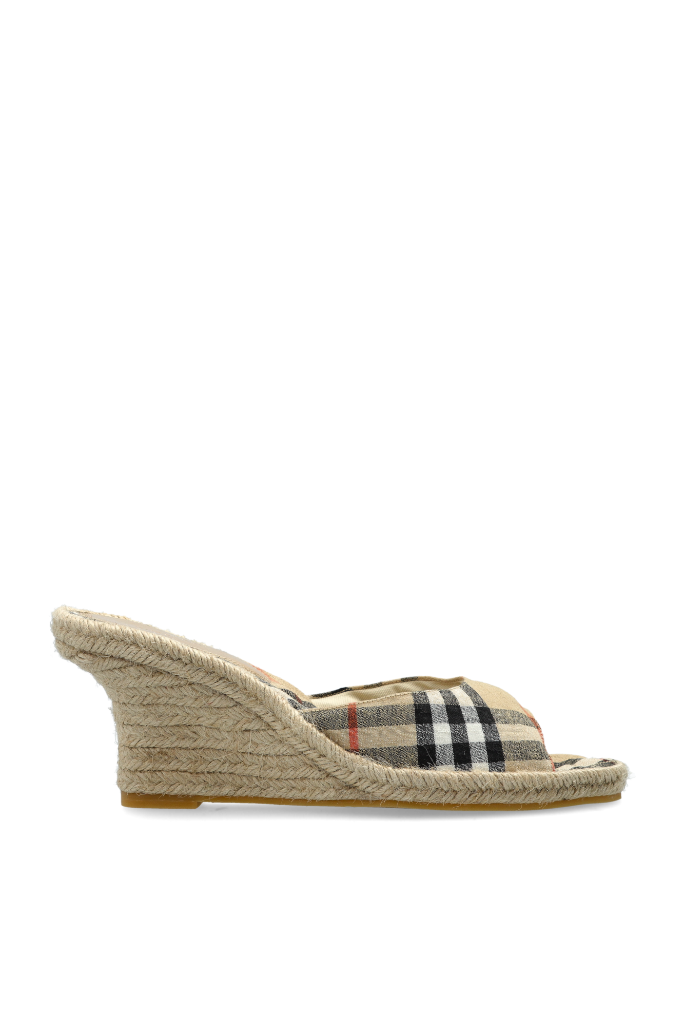サンダル・ミュール BURBERRY MEWS MULE SANDALS IN CANVAS Burberry Mews Rose 90MM Check Mules | Saks Fifth Avenue